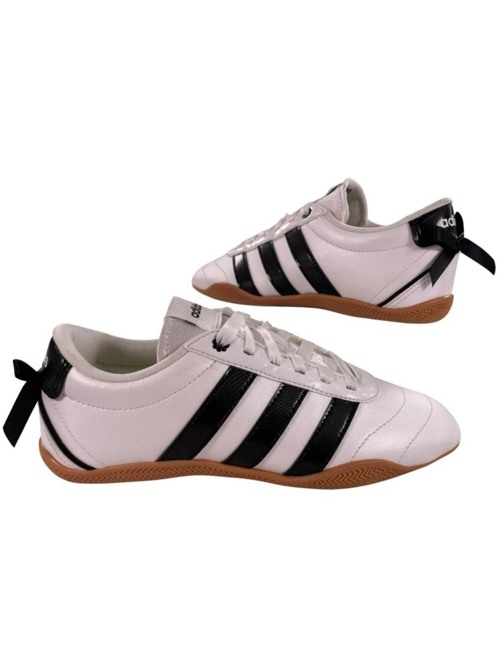 Adidas Grand Court Lo Bow White & Black Sports Shoes Girls Size 4 US NEW